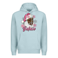 Blue Mist pink christmas african american santa believe Premium Hoodie - RanaPortraitStore