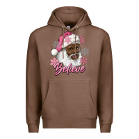Chestnut pink christmas african american santa believe Premium Hoodie - RanaPortraitStore