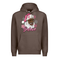 Coffee pink christmas african american santa believe Premium Hoodie - RanaPortraitStore