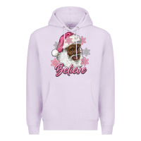 Lilac pink christmas african american santa believe Premium Hoodie - RanaPortraitStore