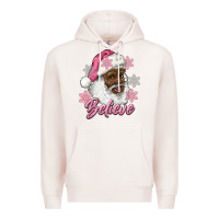 Pale Pink pink christmas african american santa believe Premium Hoodie - RanaPortraitStore