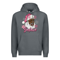 Rock pink christmas african american santa believe Premium Hoodie - RanaPortraitStore