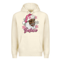 Sandshell pink christmas african american santa believe Premium Hoodie - RanaPortraitStore