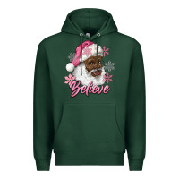Sports Green pink christmas african american santa believe Premium Hoodie - RanaPortraitStore