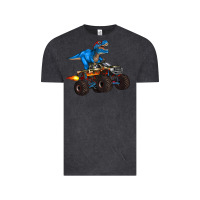 Vintage Black monster truck and  t rex dinosaur Vintage Tee - Artiststas