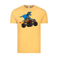 Vintage Mustard monster truck and  t rex dinosaur Vintage Tee - Artiststas