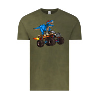 Vintage Olive monster truck and  t rex dinosaur Vintage Tee - Artiststas