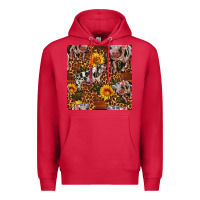 Cardinal Western Spotted Pig With Sunflowers Seamless Premium Hoodie - FaDigitalArtStudio