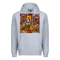 Western Spotted Pig With Sunflowers Seamless Premium Hoodie | Teevron