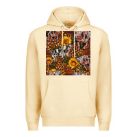 Pina Colada Western Spotted Pig With Sunflowers Seamless Premium Hoodie - FaDigitalArtStudio