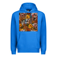 True Royal Western Spotted Pig With Sunflowers Seamless Premium Hoodie - FaDigitalArtStudio