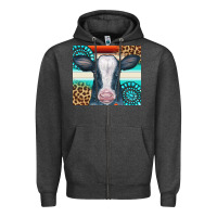 Charcoal Heather Cow Tumbler Zipper Hoodie - CowCowDesign