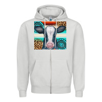 Dove Grey Cow Tumbler Zipper Hoodie - CowCowDesign