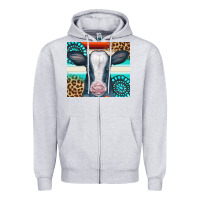Heather Grey Cow Tumbler Zipper Hoodie - CowCowDesign