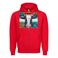 Red Cow Tumbler Zipper Hoodie - CowCowDesign