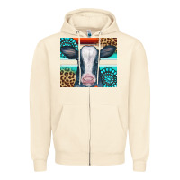 Sandshell Cow Tumbler Zipper Hoodie - CowCowDesign