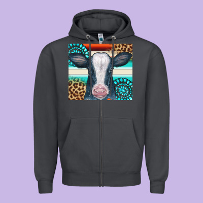 Cow Tumbler Zipper Hoodie Designed By Cowcowdesign