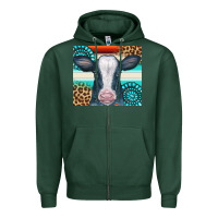 Sports Green Cow Tumbler Zipper Hoodie - CowCowDesign