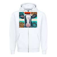 White Cow Tumbler Zipper Hoodie - CowCowDesign