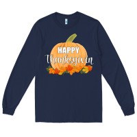 Navy Happy Thanksgiving Long Sleeve Tee - Bettercallsaul