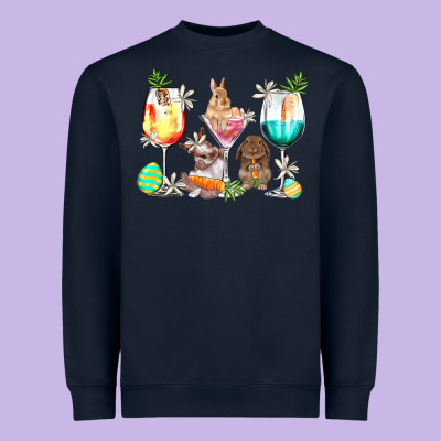Easter Wine Glasses Easter Day Heavyweight Sweatshirt Designed By Howdyjamesfarm