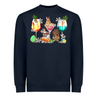 Navy Easter wine glasses Easter Day Heavyweight Sweatshirt - HowdyJamesFarm