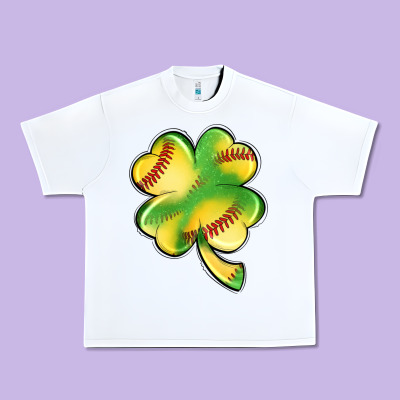 St. Patrick's Day Clover Softball Urban Heavy Tee Designed By Artiststas