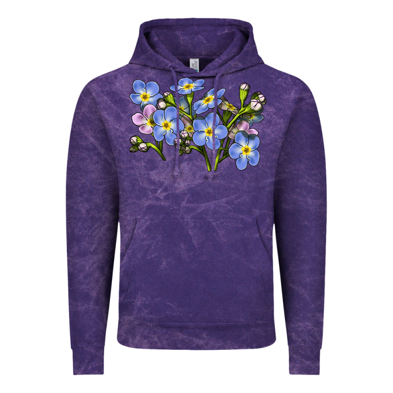 Forget Me Not Flower Illustrations Vintage Hoodie by LillyAllenDesigns | Teevron