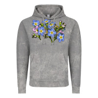 Cloud Rock Forget Me Not Flower Illustrations Vintage Hoodie - LillyAllenDesigns