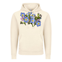 Vintage Artic Forget Me Not Flower Illustrations Vintage Hoodie - LillyAllenDesigns
