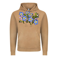 Vintage Camel Forget Me Not Flower Illustrations Vintage Hoodie - LillyAllenDesigns