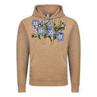 Vintage Coffee Forget Me Not Flower Illustrations Vintage Hoodie - LillyAllenDesigns