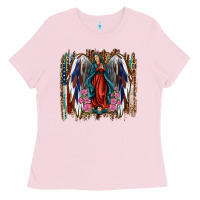 Bubblegum Pink lady of guadalupe th of july Ladies Tee - Jasminsmagicworld