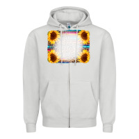 Serape Bleached Sunflowers Leopard Background Zipper Hoodie | Teevron