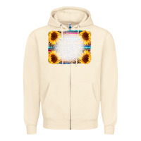 Sandshell Serape Bleached Sunflowers Leopard Background Zipper Hoodie - CowCowDesign