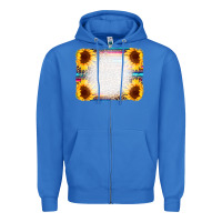 True Royal Serape Bleached Sunflowers Leopard Background Zipper Hoodie - CowCowDesign
