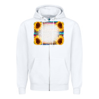 White Serape Bleached Sunflowers Leopard Background Zipper Hoodie - CowCowDesign