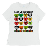 White what we learn from black history Ladies Tee - MaliasSmallBusiness