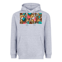 Heather Grey american  football with turquoise license plate Heavyweight Hoodie - BundleAndBundleShop