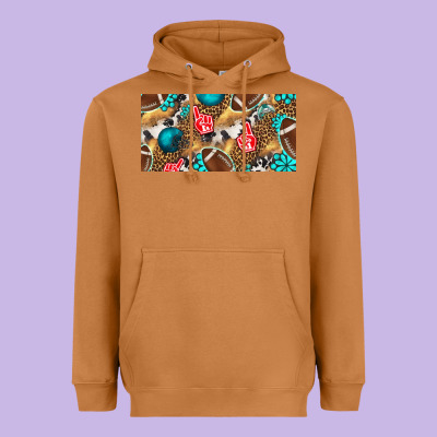 American  Football With Turquoise License Plate Heavyweight Hoodie Designed By Bundleandbundleshop