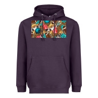 Plum american  football with turquoise license plate Heavyweight Hoodie - BundleAndBundleShop