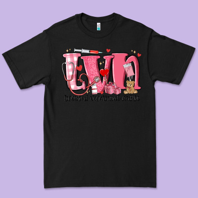 Lvn Licensed Vocational Nurse Valentine's Day Premium Tee Designed By Maliassmallbusiness