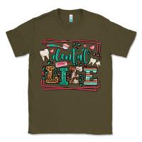 Army Green Dental life leopard frame Classic Tee - LillyAllenDesigns