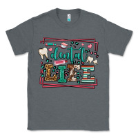 Charcoal Heather Dental life leopard frame Classic Tee - LillyAllenDesigns