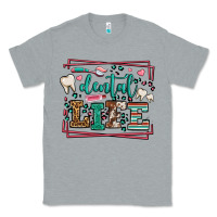 Heather Grey Dental life leopard frame Classic Tee - LillyAllenDesigns