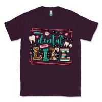 Plum Dental life leopard frame Classic Tee - LillyAllenDesigns