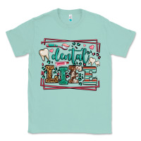 Seafoam Dental life leopard frame Classic Tee - LillyAllenDesigns