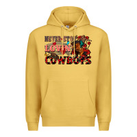 Antique Gold Never stop lovin cowboys Premium Hoodie - FaDigitalArtStudio