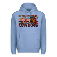 Colony Blue Never stop lovin cowboys Premium Hoodie - FaDigitalArtStudio