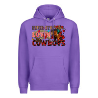 Purple Never stop lovin cowboys Premium Hoodie - FaDigitalArtStudio
